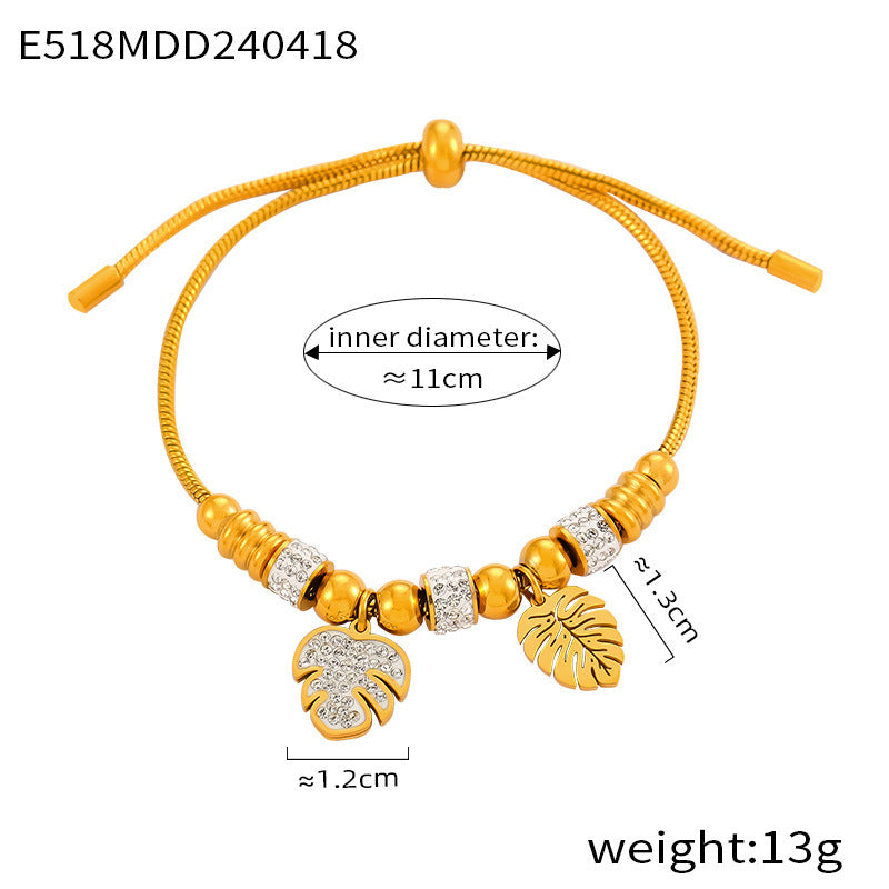 D관 - 빈티지 레트로 큐빅 장식 기하학 패턴 티타늄 스틸 도금 팔찌 [E514-21] 24.04-4