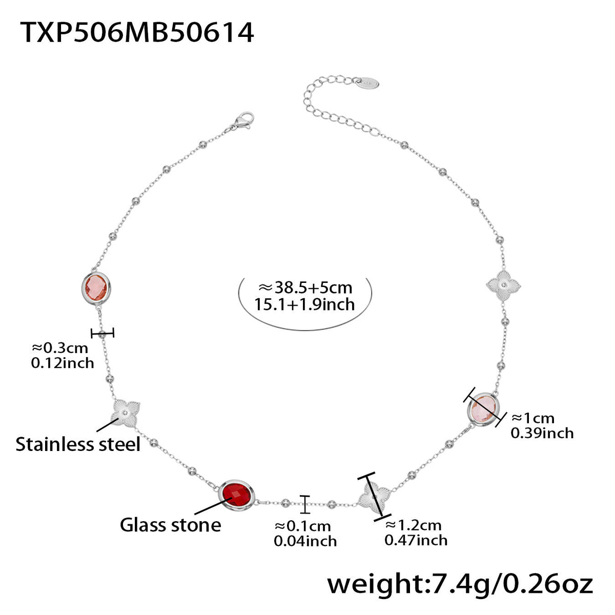 D관 - 스테인리스 스틸 타원형 컷팅 글라스 스톤 18K도금 목걸이 팔찌 귀걸이 [TXP506] 25.12-1