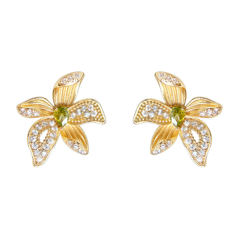 C관 - 925 은침 미니 큐빅 입체 플라워 귀걸이 [6993] 25.10-5