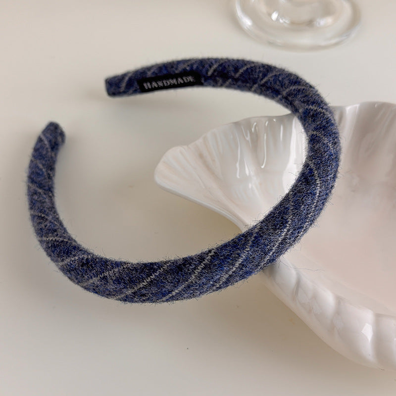 E관 - 사선 스트라이프 니트 울 머리띠 곱창 헤어밴드 [27523] 25.09-4