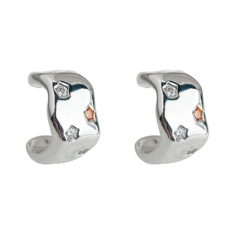 C관 - 925 은침 컬러 큐빅 기하 디자인 미니 귀걸이 [5587] 25.03-1