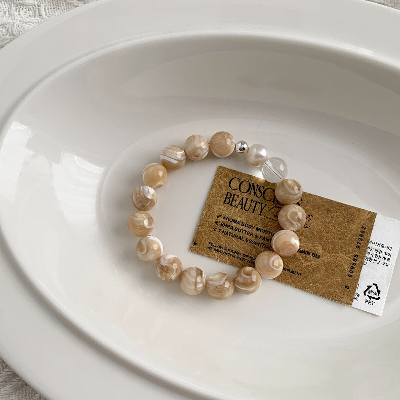 A관 - 자개 진주 담수 진주 백수정 황수정 비즈 팔찌 [1543] 25.11-2