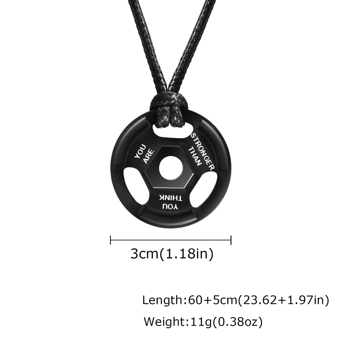 G관 - 스테인리스 덤벨 플레이트 바벨 펜던트 목걸이 [PN-1891] 25.11-2