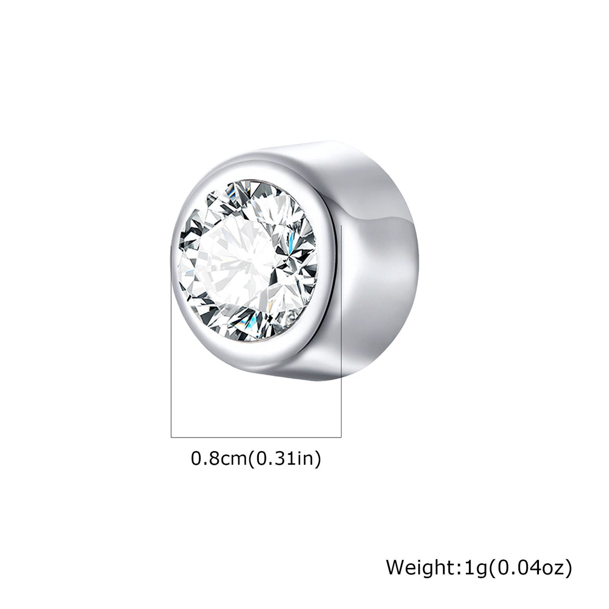 G관 - 플라스틱 소재 큐빅 귀찌 귀걸이 [ES-331] 25.12-1