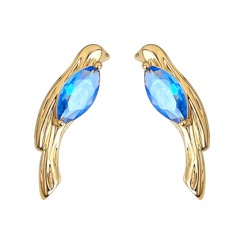 C관 - 동물 새 디자인 큐빅 925 은침 귀걸이 [7154] 25.11-4