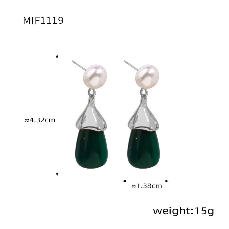 D관 - 스테인리스 스틸 캔디 컬러풀 레진 귀걸이 [F854] 24.12-4