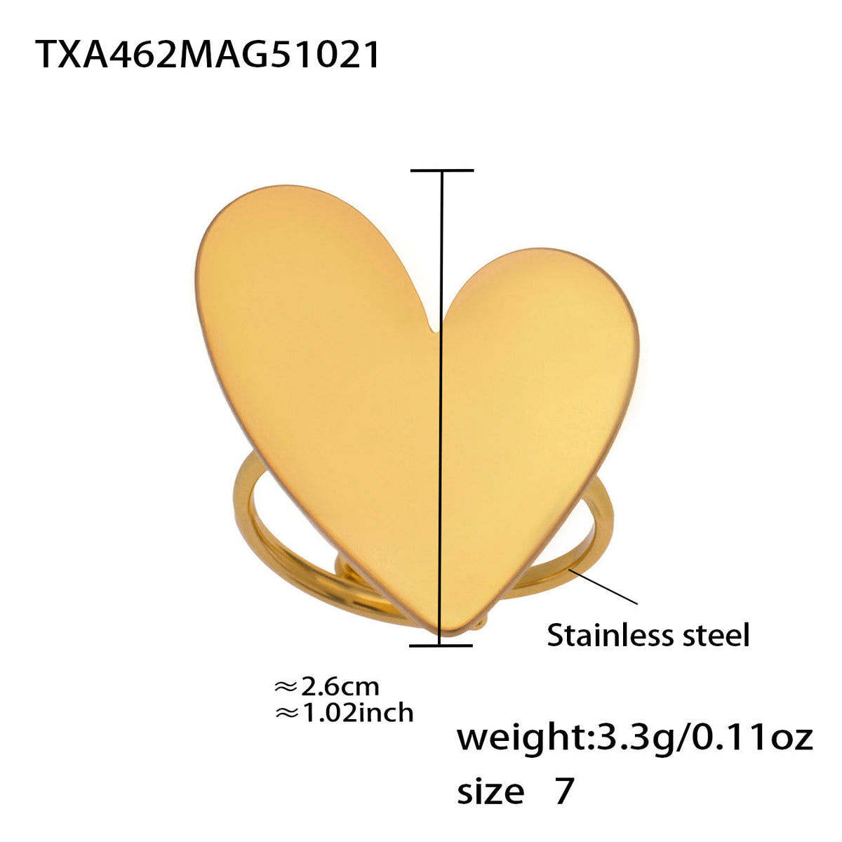 D관 - 스테인리스 18K 도금 비대칭 하트 디자인 목걸이 귀걸이 반지 [TXP462] 25.10-5