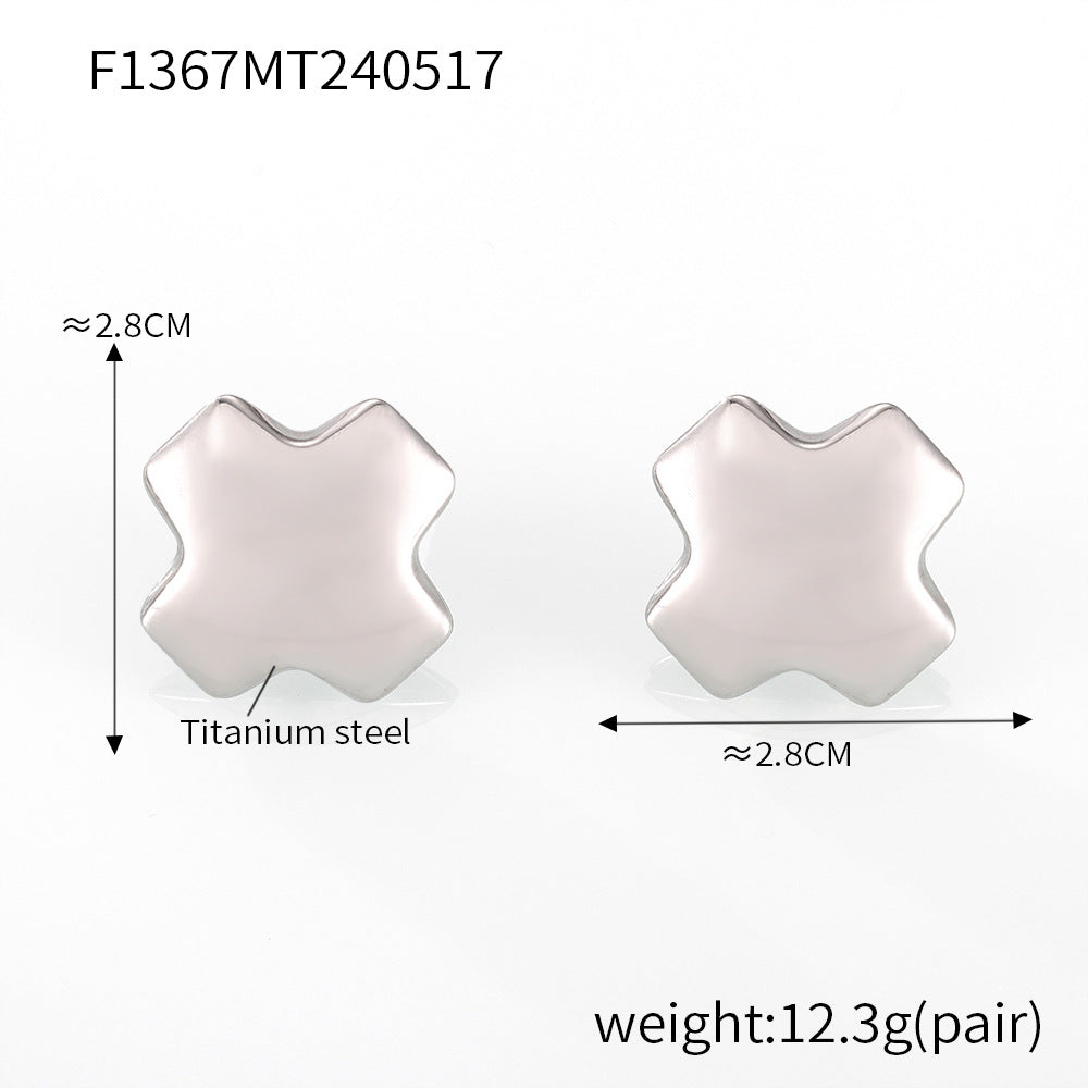 D관 - 스테인리스 스틸 18K 골드 도금 비정형 기하학 디자인 귀걸이 [F332] 24.12-4