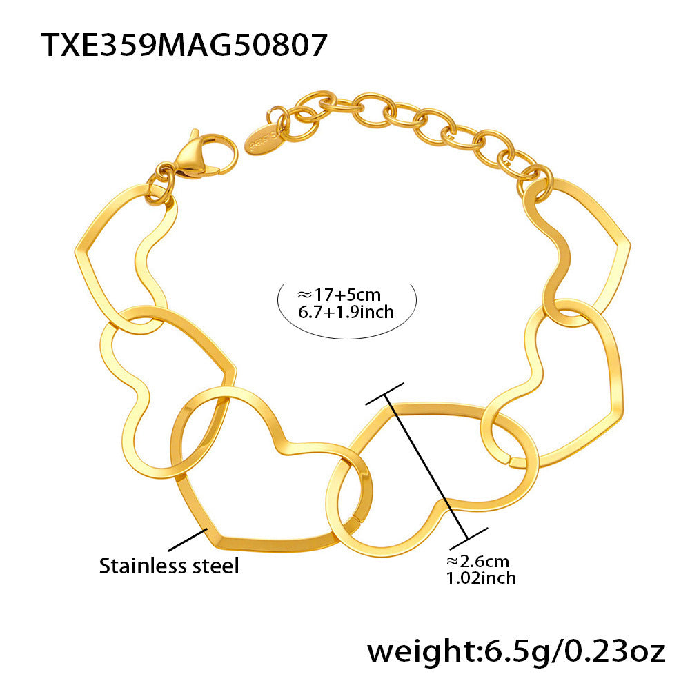 D관 - 스테인리스 스틸 하트 팔찌 목걸이 귀걸이 [TXP359-TXE359-TXF359] 25.08-3