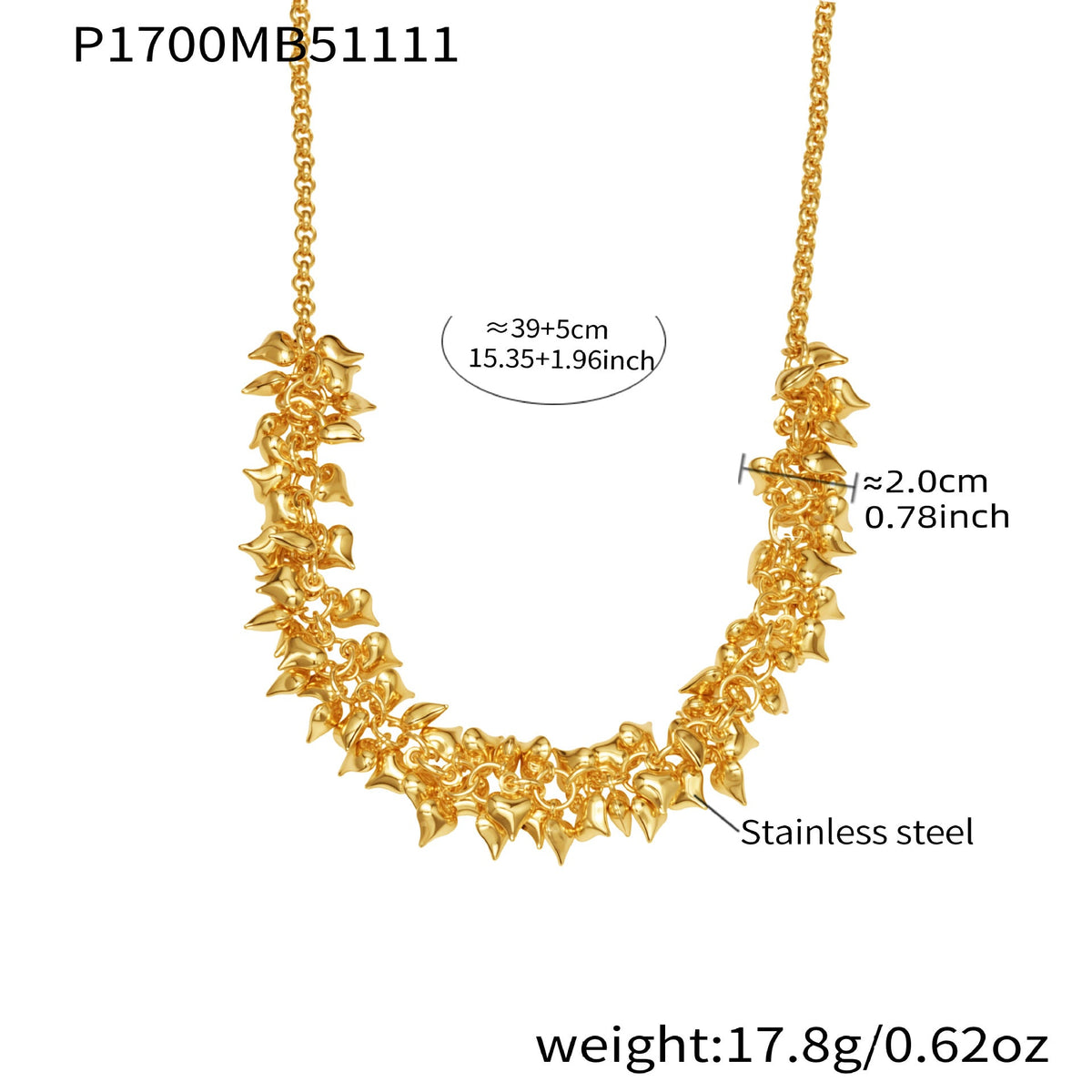 D관 - 미니 하트 펜던트 18K 도금 스테인리스 스틸 목걸이 [P1700] 25.11-3