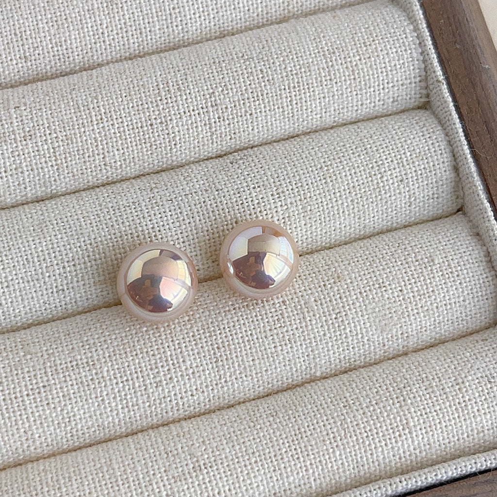 C관 - 핑크 펄 고품질 담수 진주 우아한 은침 귀걸이 [4557-4561] 24.07-2