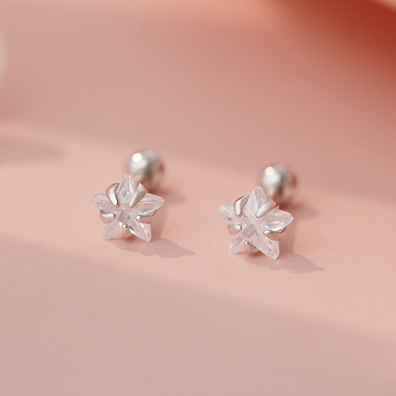 B관 - 999 실버 별 모양 큐빅 피어싱 귀걸이 [YC4262E_1] 25.11-2