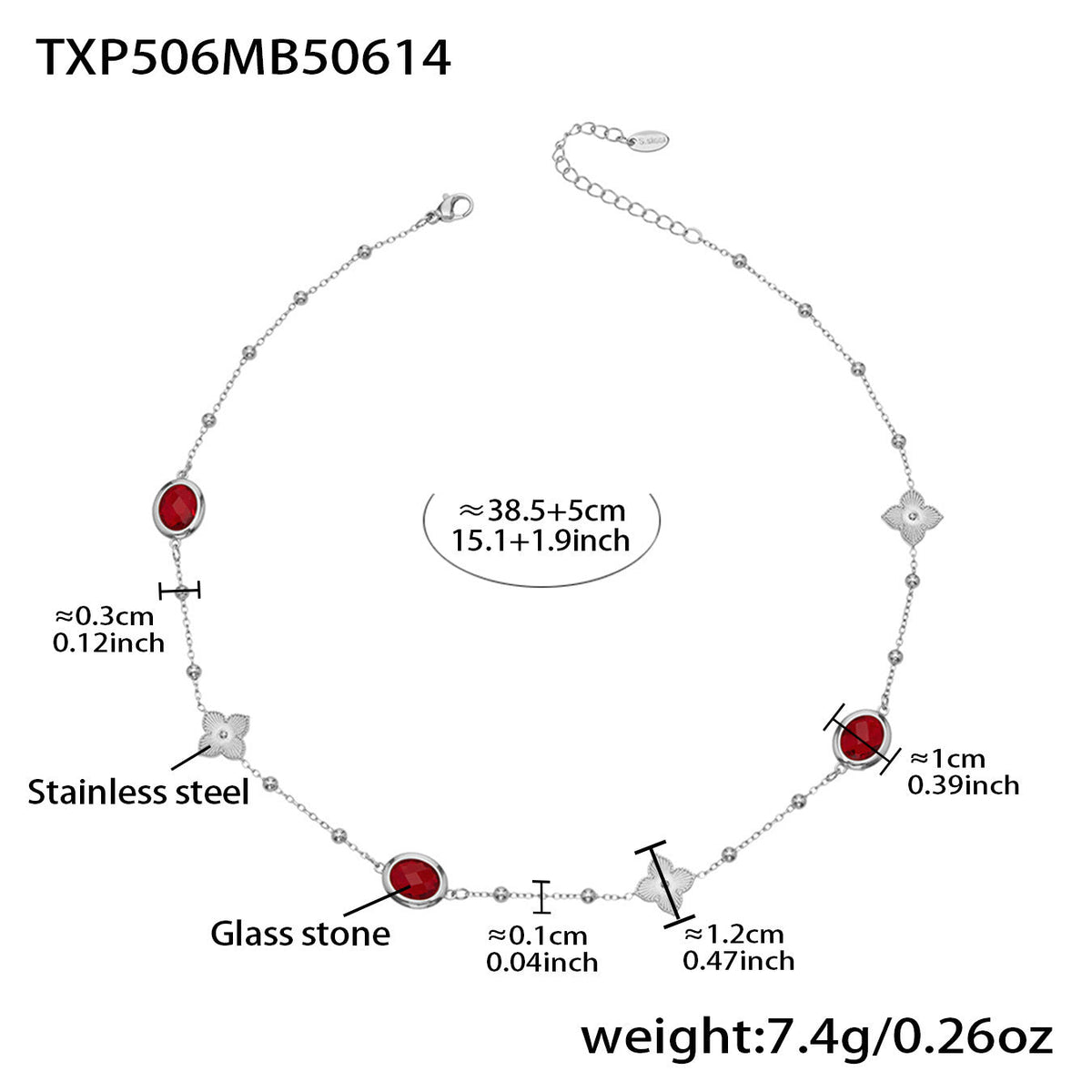 D관 - 스테인리스 스틸 타원형 컷팅 글라스 스톤 18K도금 목걸이 팔찌 귀걸이 [TXP506] 25.12-1
