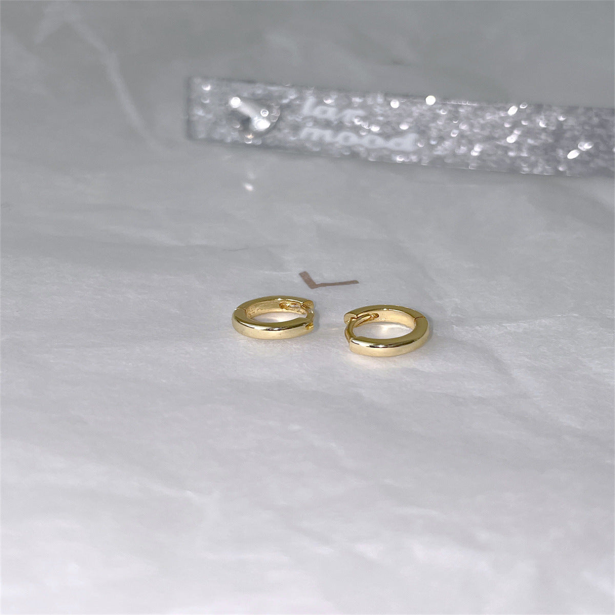 A관 - 925 실버 심플 미니 큐빅 링 귀걸이 [EH-4209] 25.10-3