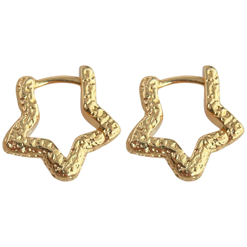 C관 - 14K 도금 스타 모양 심플 세련된 귀걸이 [4275] 24.07-1