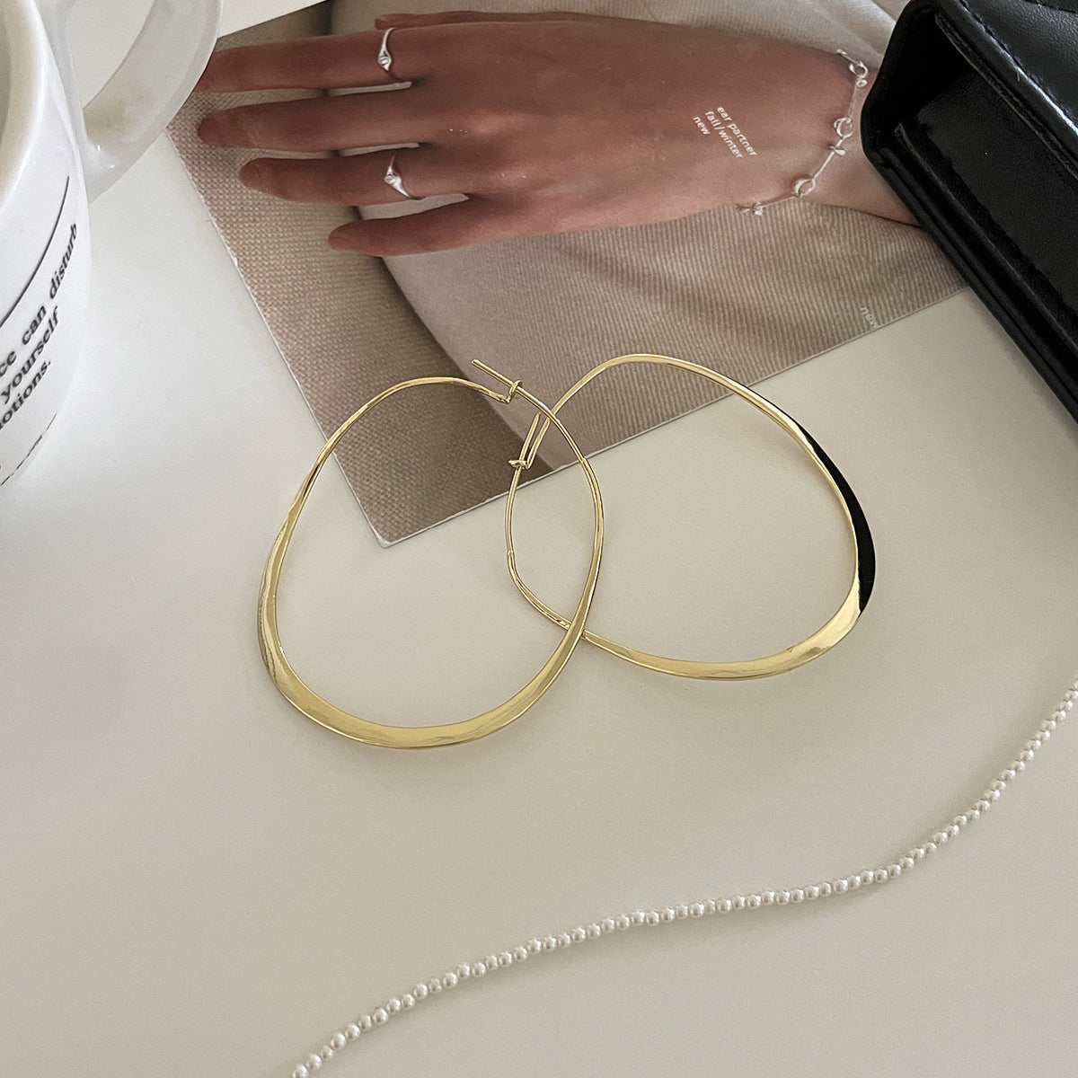 A관 - 925 은침 심플 대형 링 귀걸이 [EH-3968] 25.10-2