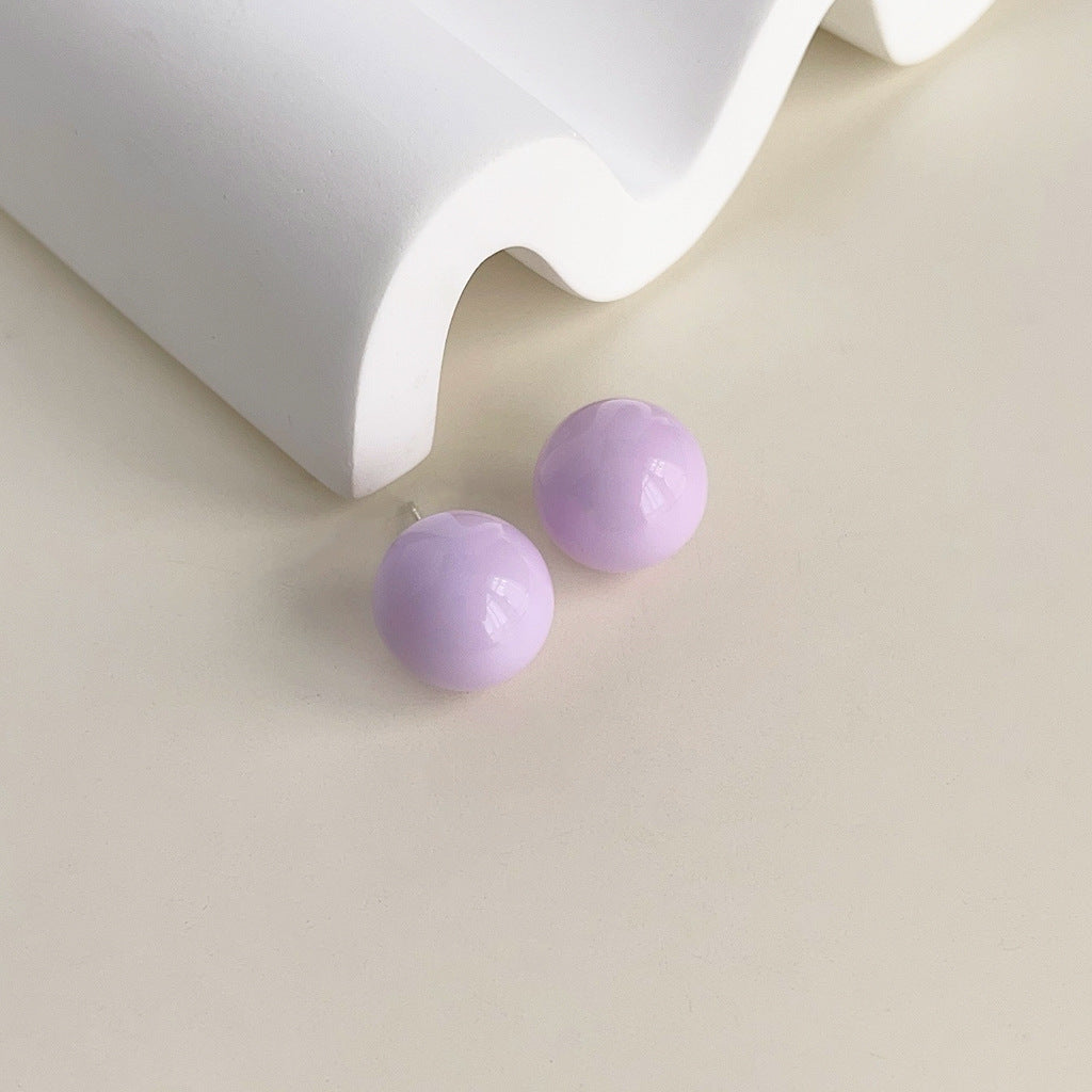 C관 - 도파민 컬러 수지 사탕 공 간결하고 스윗한 귀여운 은침 귀걸이 [3842-3844] 24.04-2