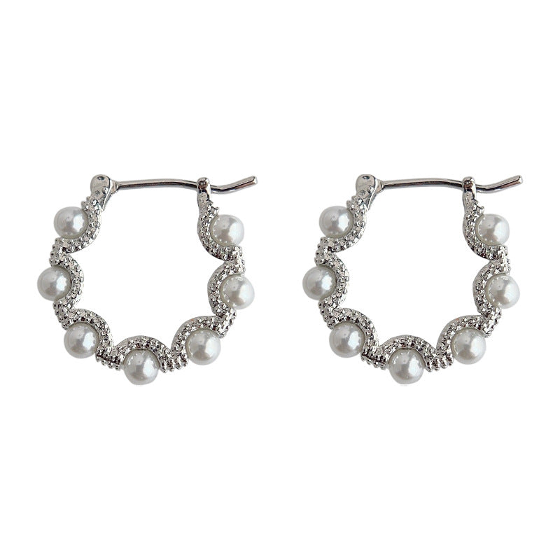 C관 - 개성 있는 로즈 기하학 은침 인스타 귀걸이 [3771] 24.04-3