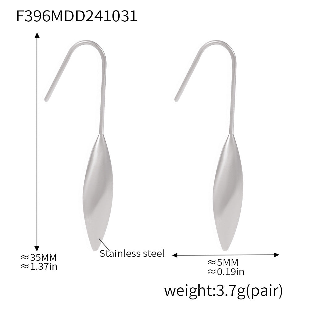D관 - 물방울 후크 미니멀 디자인 스테인리스 스틸 18K 도금 귀걸이 [F396] 24.11-2