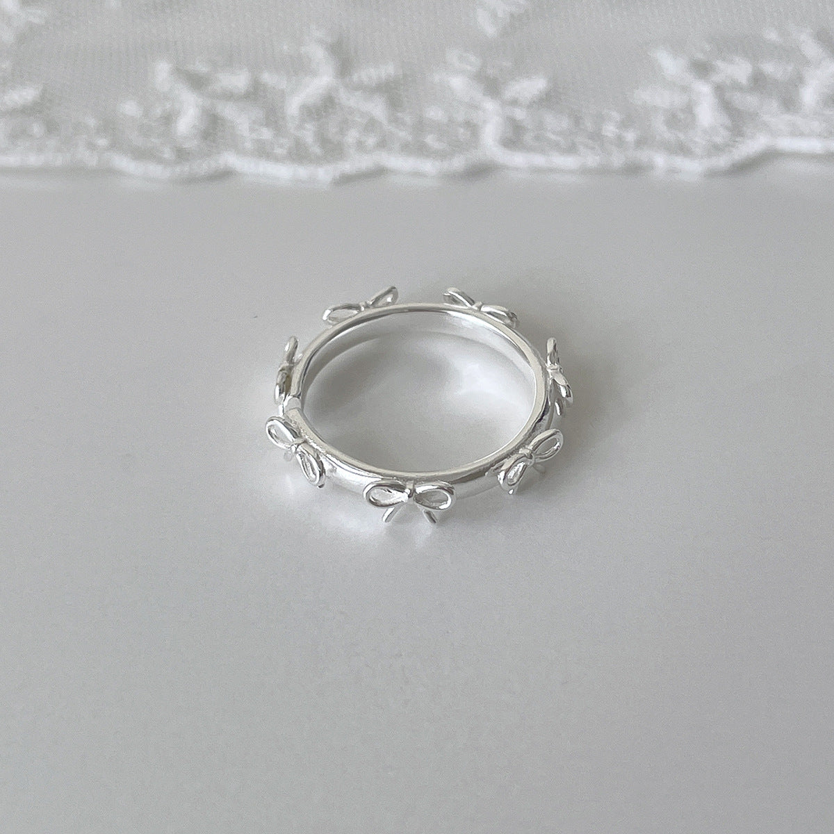 A관 - 925 실버 레이스 리본 디자인 오픈형 반지 [JZ-0726] 25.11-1