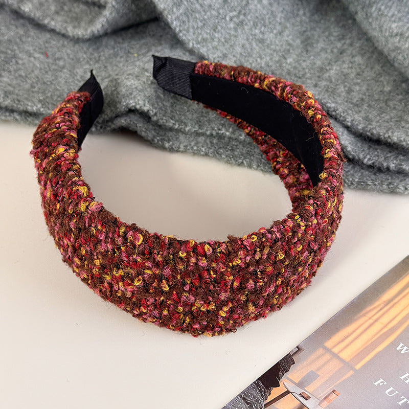 E관 - 모직 털실 패턴 와이드 머리띠 [27733] 25.12-1