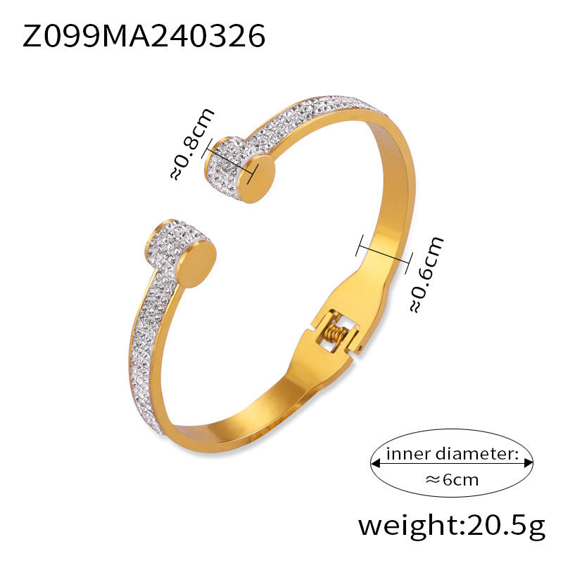 D관 - 유니크 티타늄 스틸 플라워 팔찌 18K 도금 변색 방지 모던 큐빅 팔찌 [Z091-Z099-Z101] 24.04-1