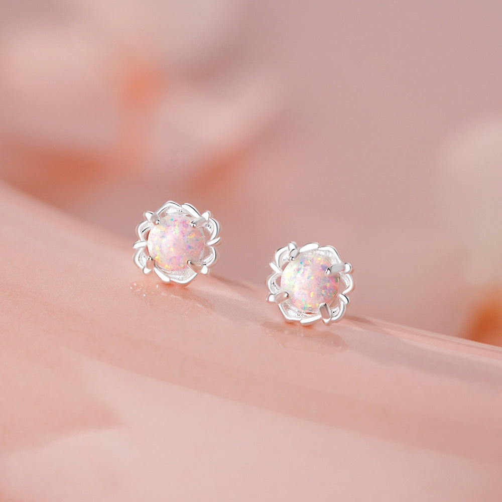 B관 - 999 실버 레이스 오팔 큐빅 귀걸이 [YC2656E_1] 25.11-4