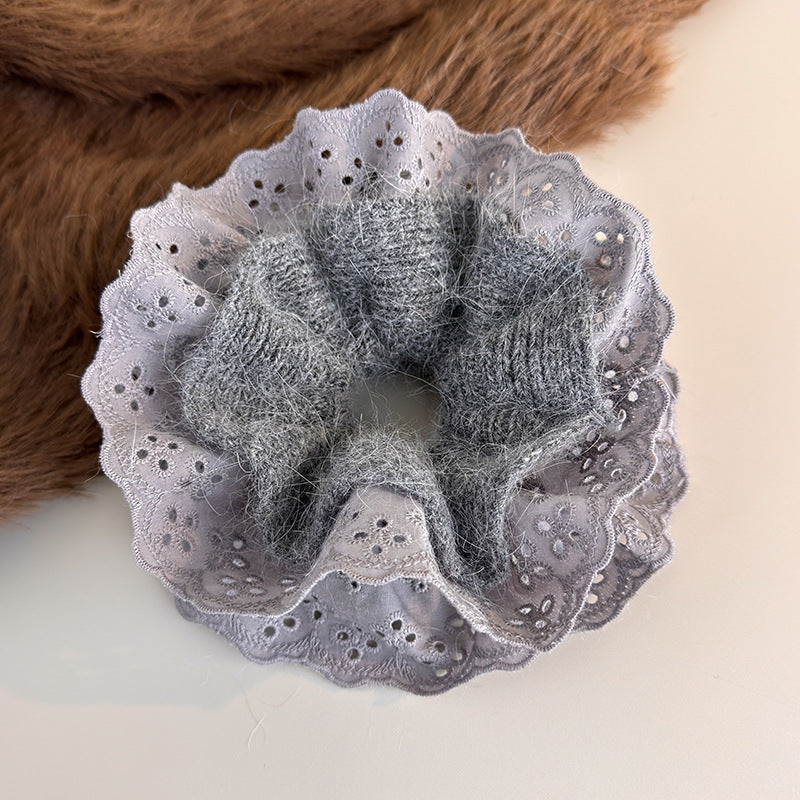 E관 - 패브릭 니트 레이스 곱창 헤어밴드 [27752] 25.12-1