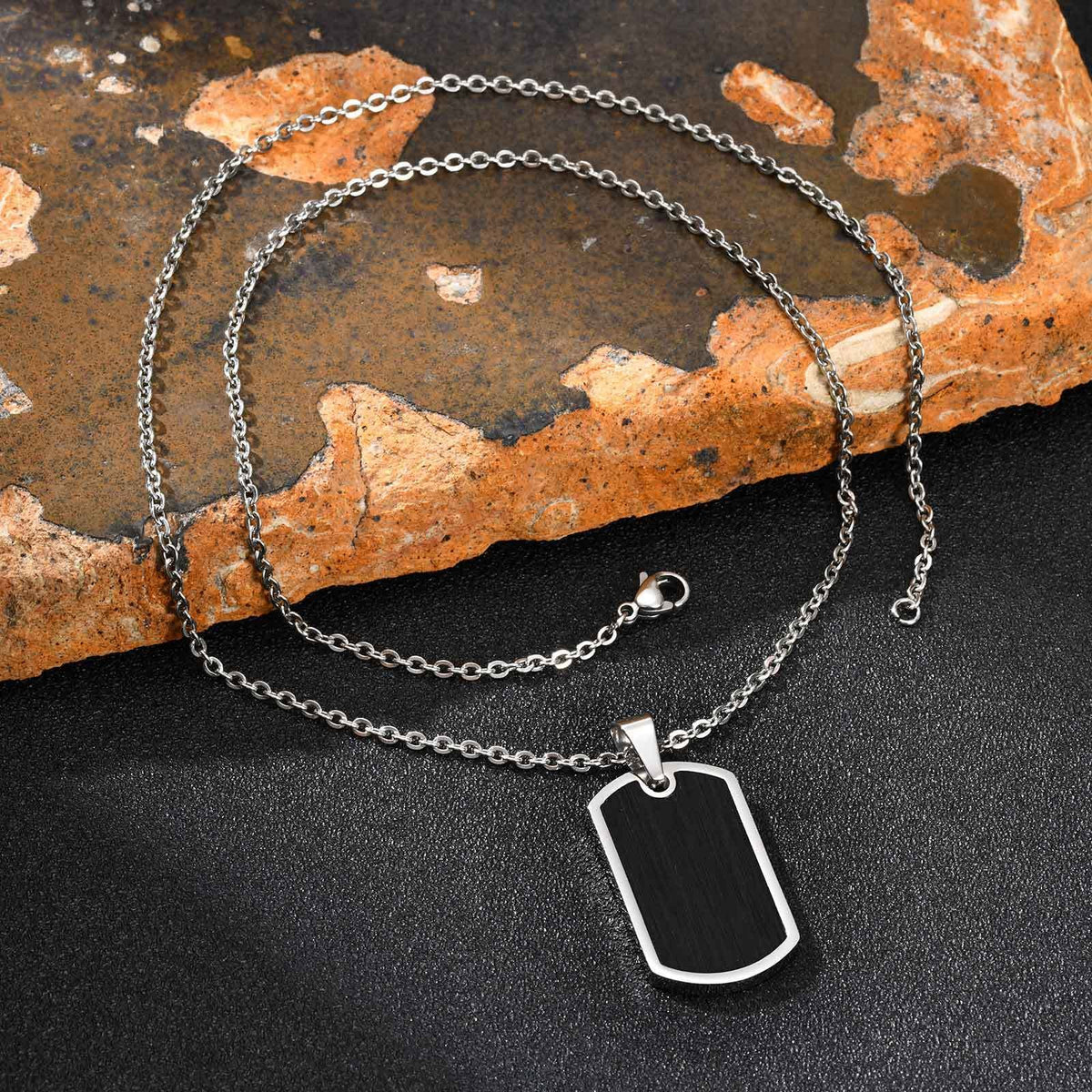 G관 - 스테인리스 태그 플레이트 펜던트 목걸이 [PN-2236] 25.11-2