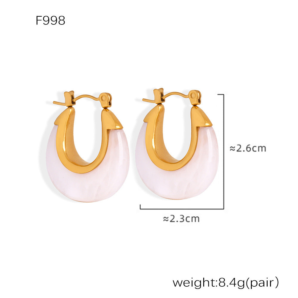 D관 - 스테인리스 스틸 캔디 컬러풀 레진 귀걸이 [F854] 24.12-4