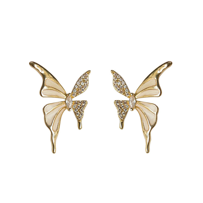 C관 - 고급스러운 하트 오일 코팅 귀걸이 14K 도금 은침 귀걸이 [3912] 24.05-2