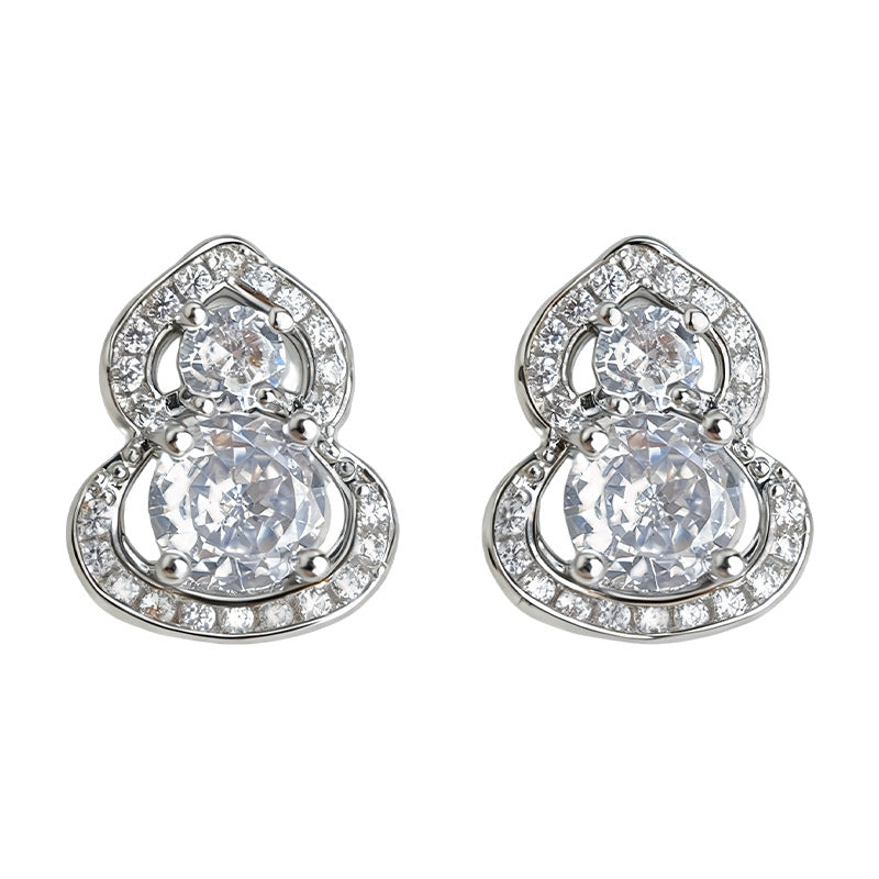 C관 - 호리병 모양 큐빅 925 은침 귀걸이 [7199] 25.12-1