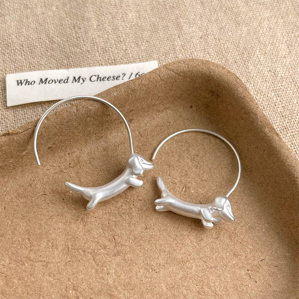 C관 - 무광 강아지 링 디자인 귀걸이 [5702-5703] 25.03-2