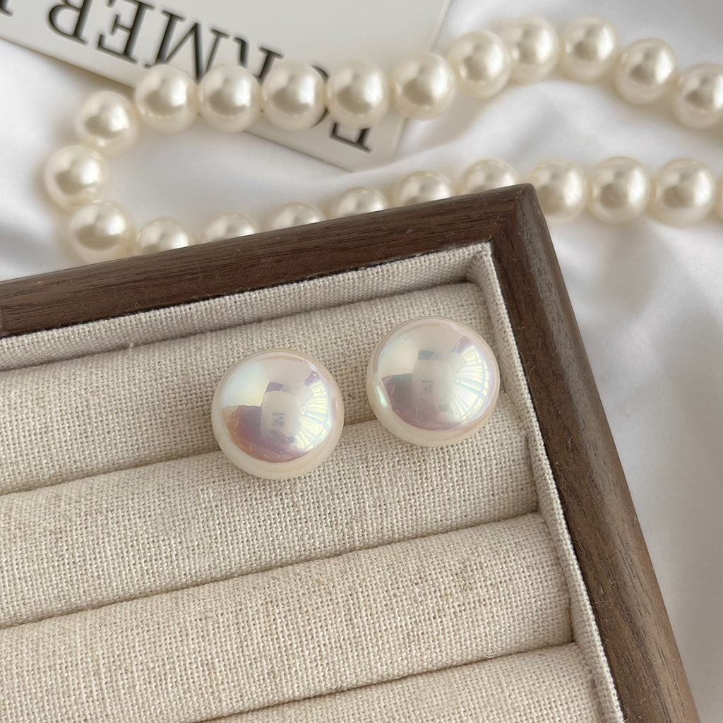 C관 - 고품질 담수 진주 라운드 펄 14K 도금 은침 귀걸이 [4566-4570] 24.07-2