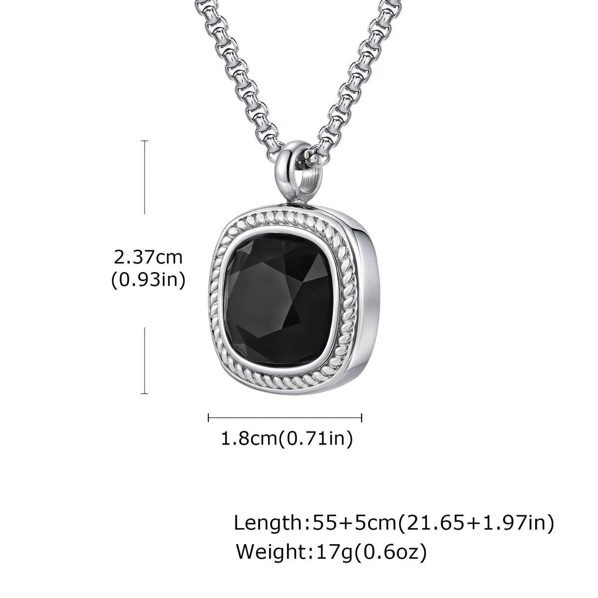 G관 - 스테인리스 스틸 사각 컷면 펜던트 목걸이 [NC-353] 25.11-1