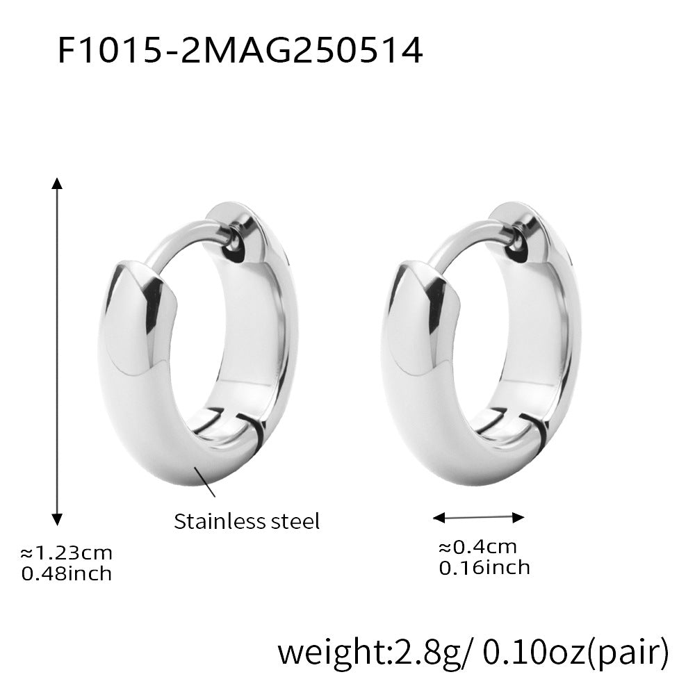 D관 - 투톤 원형 18K 도금 스테인리스 스틸 귀걸이 [F1015-F1098] 25.05-4