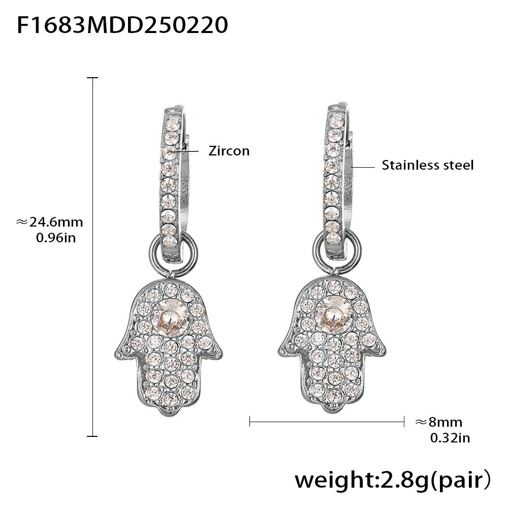 D관 - 나비 큐빅 큐빅 펜던트 스테인리스 스틸 귀걸이 [F1677-F1685] 25.02-3