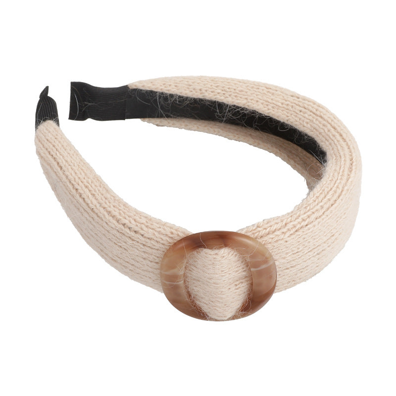 E관 - 니트 벨트 디자인 와이드 볼륨 머리띠 [27601] 25.10-4