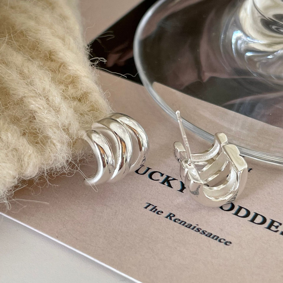 F관 - 925 실버 웨이브 귀걸이 [C878] 25.12-1