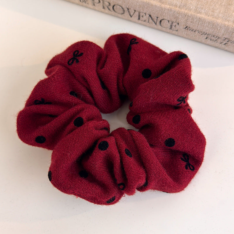 E관 - 레드 도트 패브릭 곱창 헤어밴드 머리띠 [27755] 25.12-1