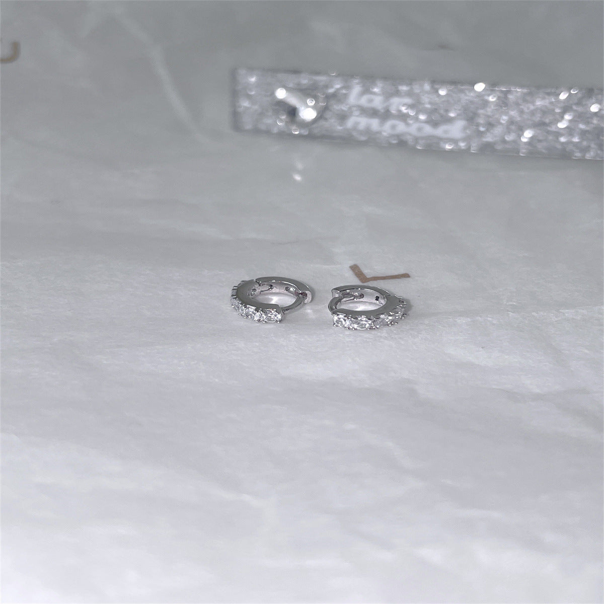 A관 - 925 실버 심플 미니 큐빅 링 귀걸이 [EH-4209] 25.10-3