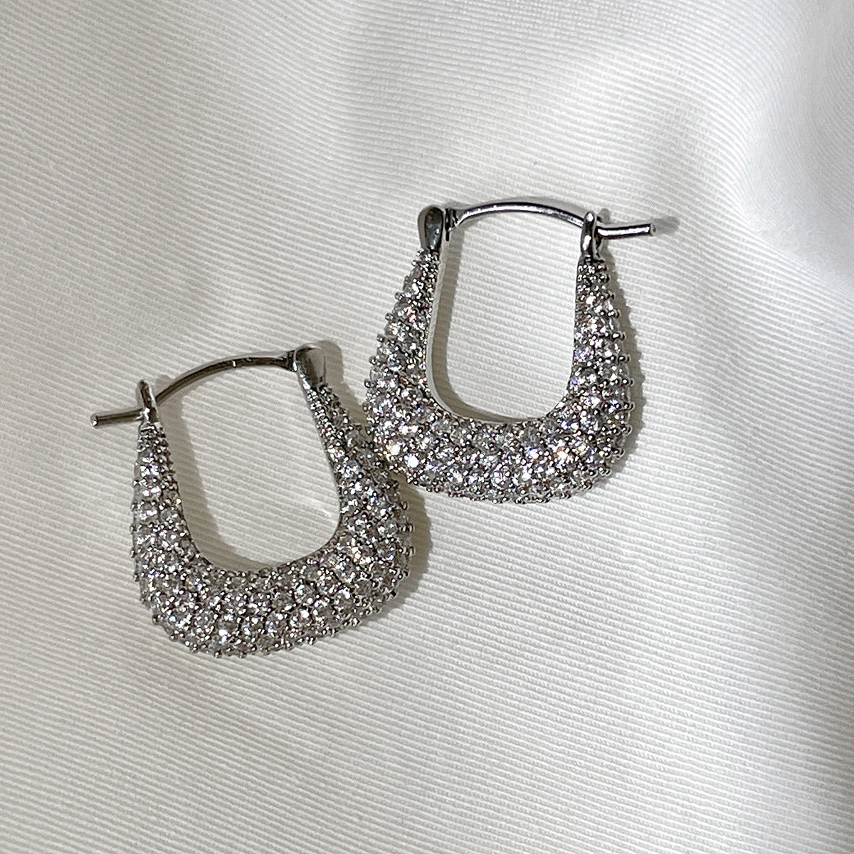 A관 - 925 은침 주머니 디자인 큐빅 후프 귀걸이 [EH-4072] 25.09-4