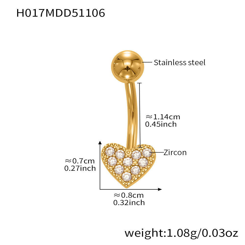 D관 - 스테인리스 스틸 풀 큐빅 18K 도금 피어싱 귀걸이 [H009] 25.11-2