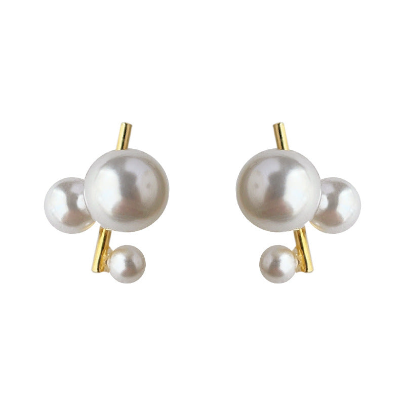 C관 - 개성 있는 작은 진주 기하학 14K 도금 인스타 감성 귀걸이 [3780] 24.04-3