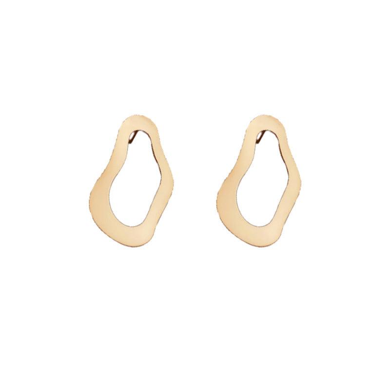 C관 - 18K 도금 실버 비정형 디자인 심플 엘레강스 귀걸이 [E1786] 24.03-3