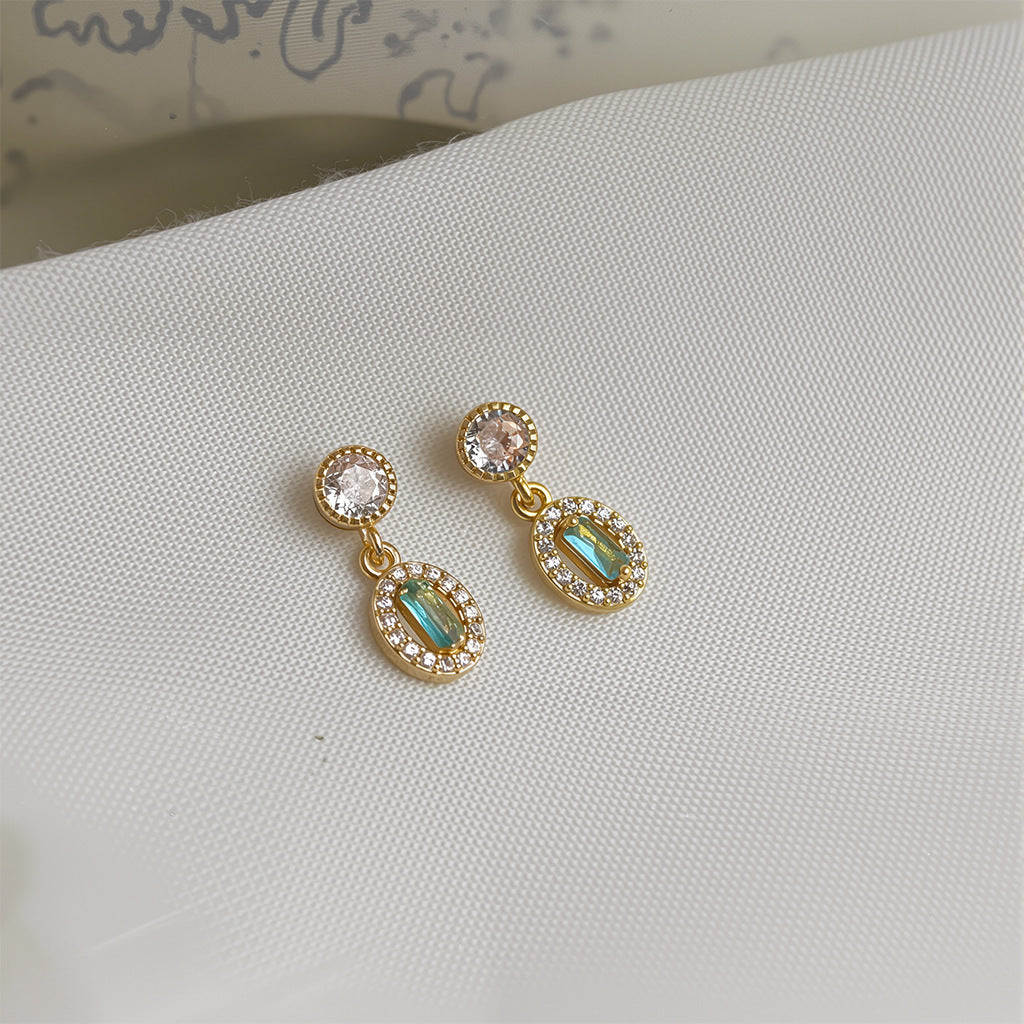 C관 - 큐빅 블루톤 디자인 미니 데일리 귀걸이 [5706-5707] 25.03-3