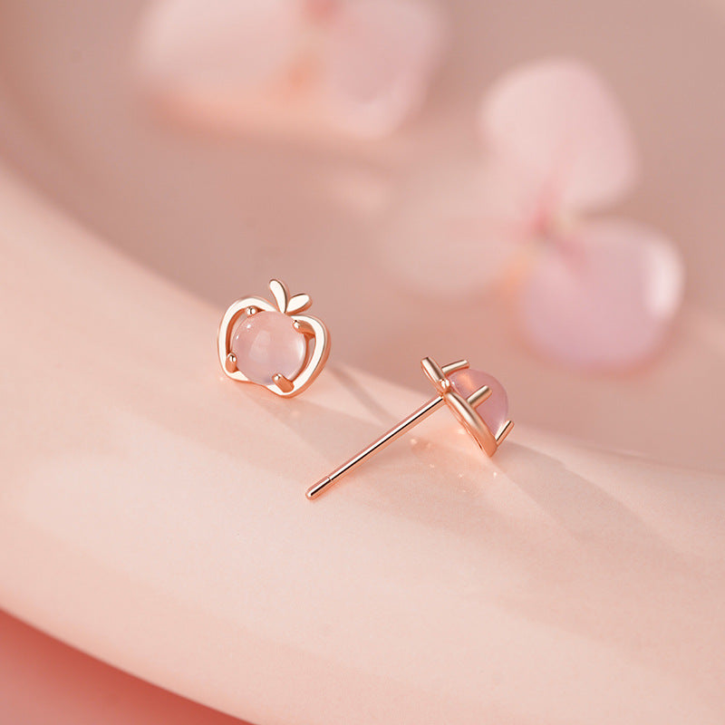 B관 - 과일 사과 모양 999 실버 귀걸이 [YC5016E_1] 25.11-3