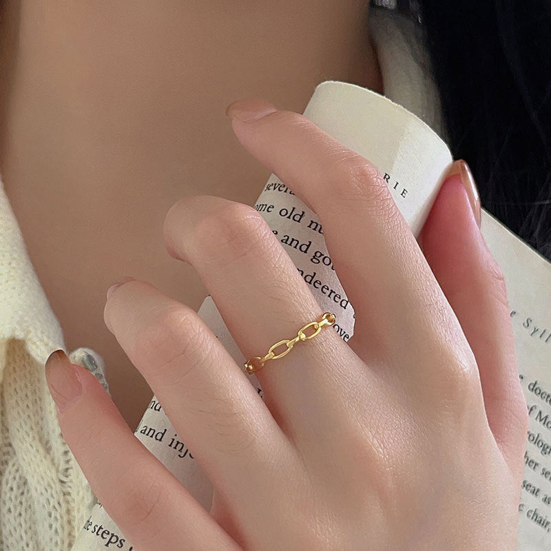 F관 - 925 실버 체인 디자인 오픈형 반지 [J1427] 25.10-1