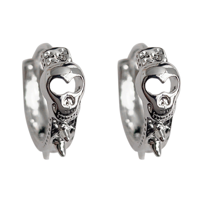 C관 - 개성 있는 파크 스타일 해골 귀걸이 은침 귀걸이 [3744] 24.04-2