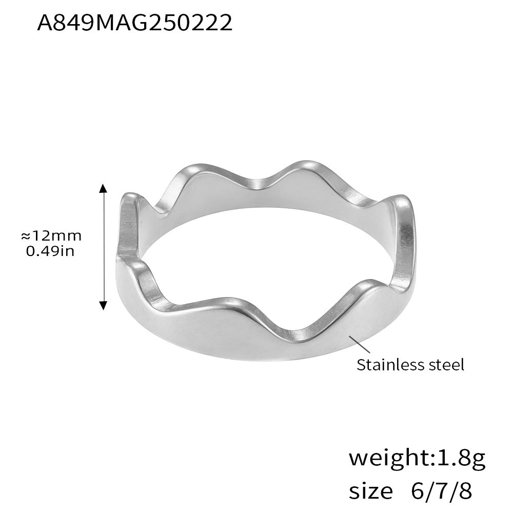 D관 - 18K PVD 도금 디자인 스테인리스 스틸 반지 [A849] 25.03-2
